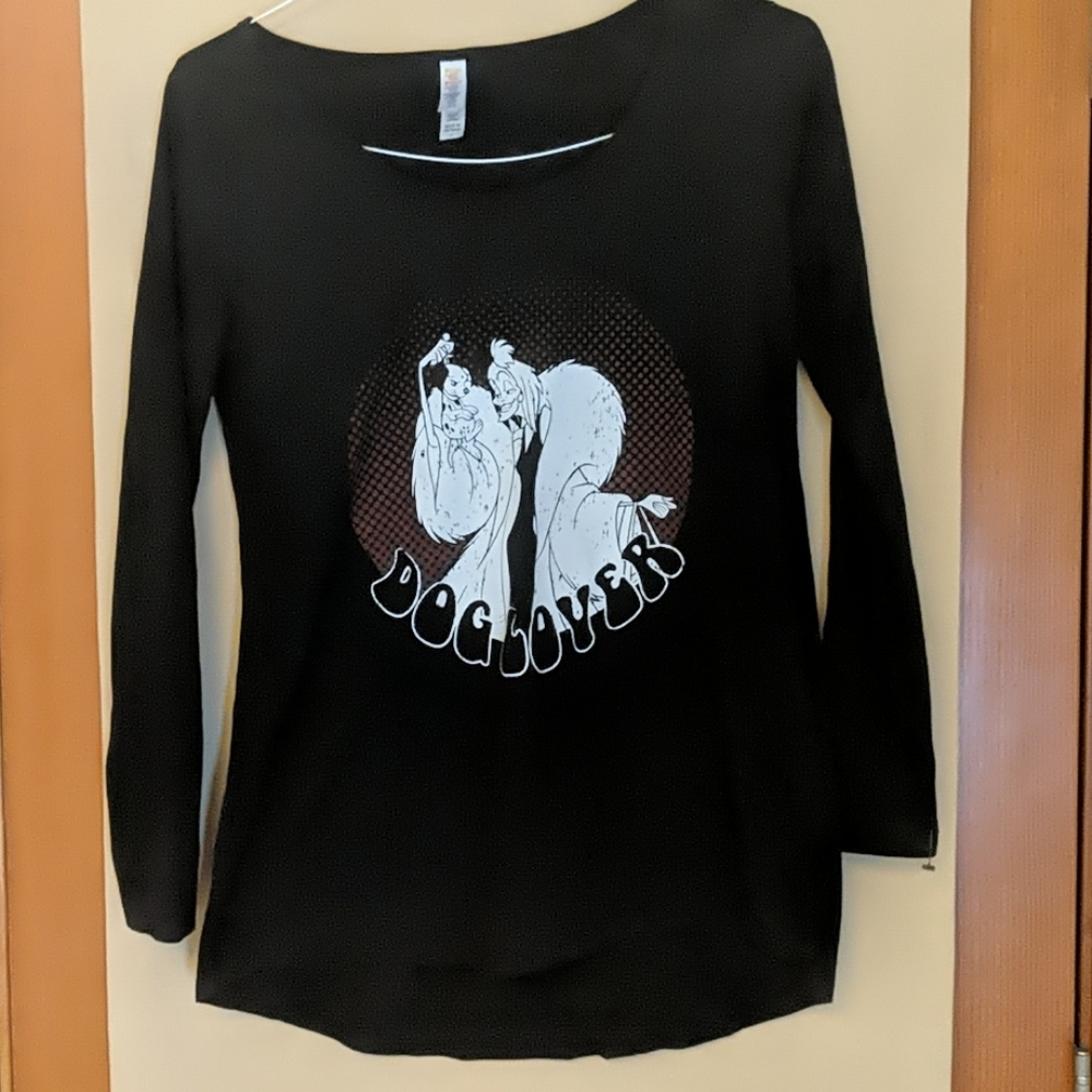Lularoe Dog Lover Cruella Deville  Shirt Size S